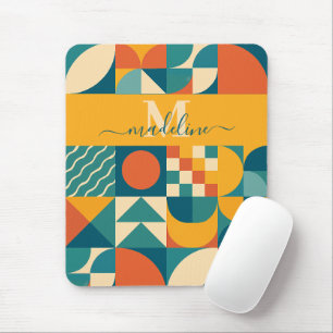 Personalized Retro Geometric Colourful  Mouse Pad