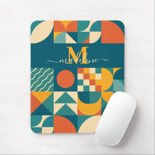 Personalized Retro Geometric Colourful  Mouse Pad