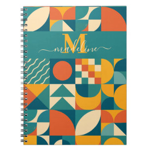 Personalized Retro Geometric Colourful  Notebook