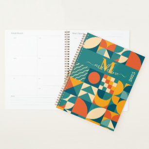 Personalized Retro Geometric Colourful Planner
