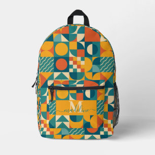 Personalized Retro Geometric Colourful  Printed Backpack