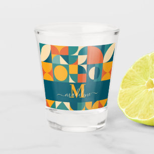 Personalized Retro Geometric Colourful  Shot Glass
