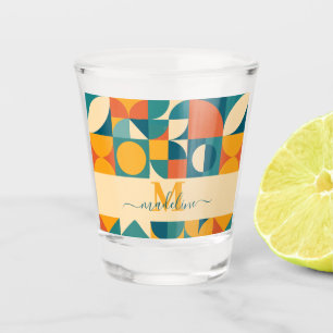 Personalized Retro Geometric Colourful Shot Glass
