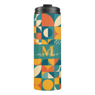 Personalized Retro Geometric Colourful Thermal Tumbler