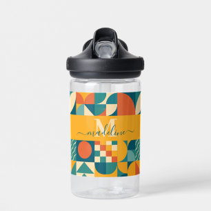 Personalized Retro Geometric Colourful Water Bottle