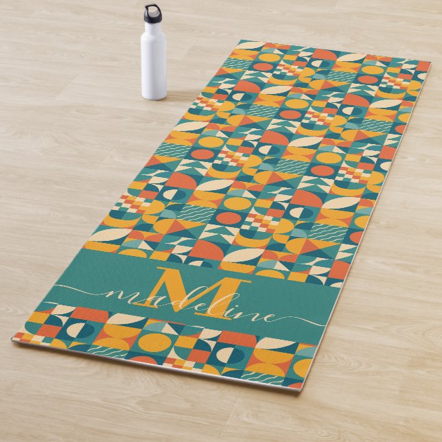 Personalized Retro Geometric Colourful  Yoga Mat (In Situ)