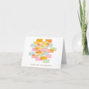 Personalized Retro Geometric Pastel Stationery Note Card