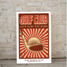 Personalized Retro Golf Club Poster