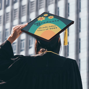 Personalized Retro Grad Graduation Cap Topper