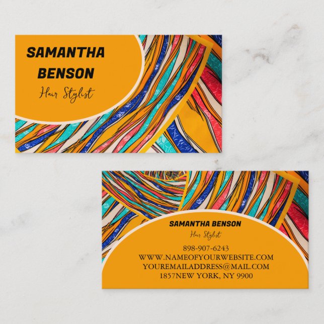 Personalized Retro Groovy 70s Psychedelic  Business Card (Front/Back)