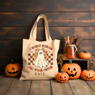 Personalized Retro Groovy Halloween Tote Bag