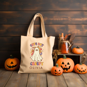 Personalized Retro Groovy Halloween Tote Bag