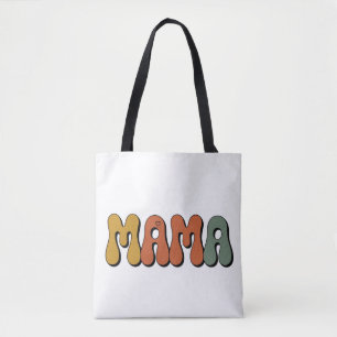 Personalized Retro Groovy Mama Mother's Day Tote Bag