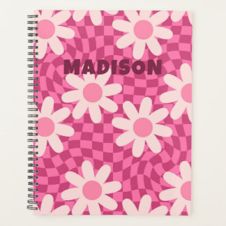 Personalized Retro Groovy Pink Daisy Flower Hippie