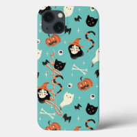 Personalized Retro Halloween Witch Pumpkin Pattern