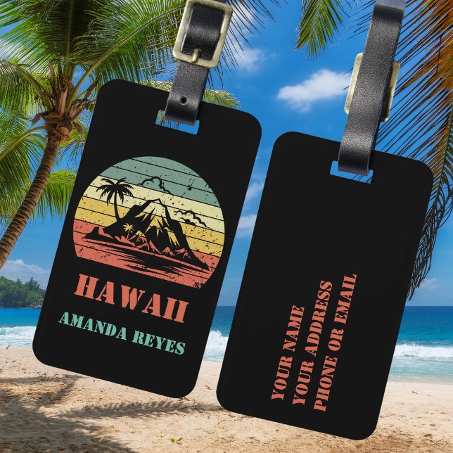 Personalized Retro Hawaii Luggage Tag (Creator Uploaded)