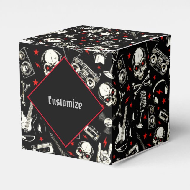 Personalized Retro Heavy Metal Pattern    Favor Box (Front Side)