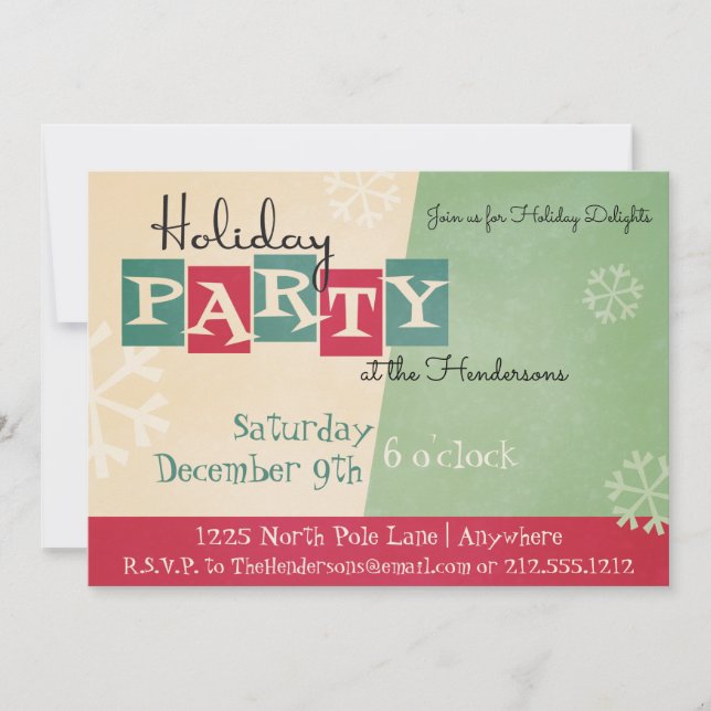 Personalized Retro Holiday Party Invitation (Front)