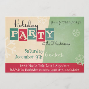 Personalized Retro Holiday Party Invitation