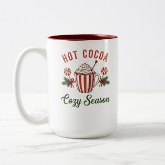 Personalized Retro Hot Cocoa Cozy Season Two-Tone Coffee Mug