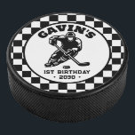Personalized Retro Ice Hockey Birthday Party Puck<br><div class="desc">Celebrate your ice hockey fan’s big day with the Personalized Retro Ice Hockey Birthday Party Hockey Puck! This unique and customizable party favour is a perfect addition to any ice hockey-themed birthday party. The retro design, combined with a personalized touch featuring the birthday child’s name or age, makes this hockey...</div>
