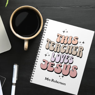 Personalized Retro Jesus teacher appreciation  Notebook