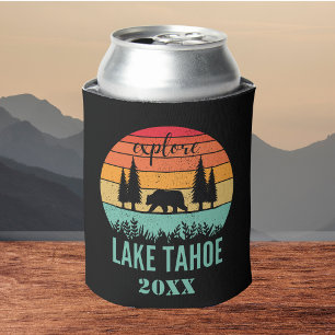 Personalized Retro Lake Tahoe California Souvenir Can Cooler