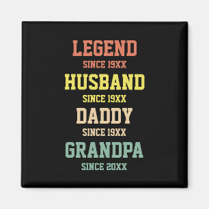 Personalized Retro Legend Husband Daddy Grandpa Magnet