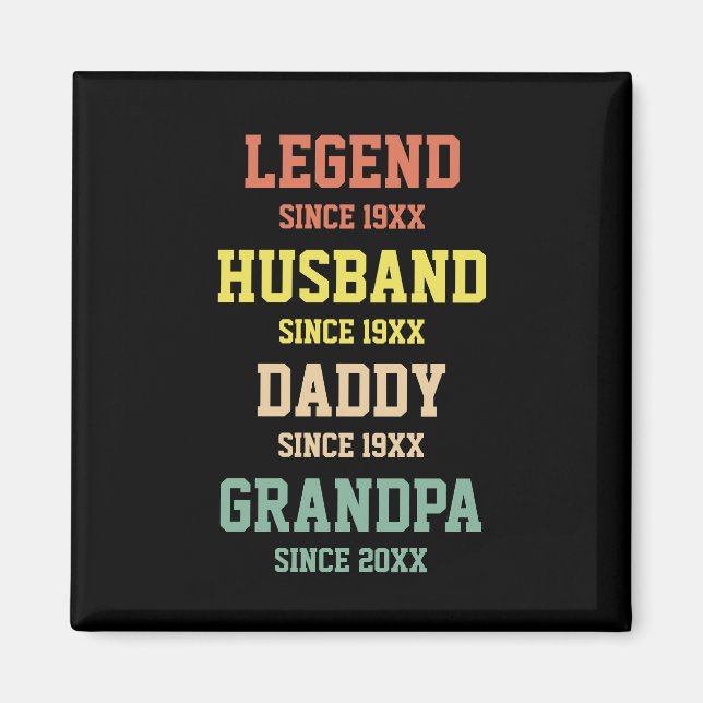 Personalized Retro Legend Husband Daddy Grandpa  Magnet (Front)
