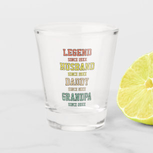 Personalized Retro Legend Husband Daddy Grandpa  Shot Glass