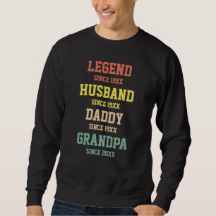 Personalized Retro Legend Husband Daddy Grandpa Sweatshirt