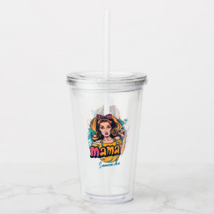 Personalized Retro Mama Pop Art (10) Acrylic Tumbler