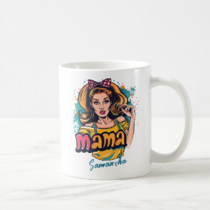 Personalized Retro  Mama Pop Art (10) Coffee Mug
