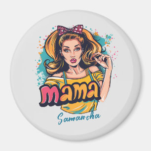 Personalized Retro Mama Pop Art (10) Magnet