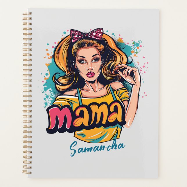 Personalized Retro  Mama Pop Art (10) Planner (Front)
