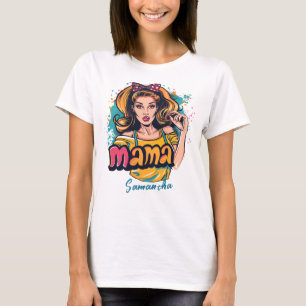 Personalized Retro Mama Pop Art (10) T-Shirt