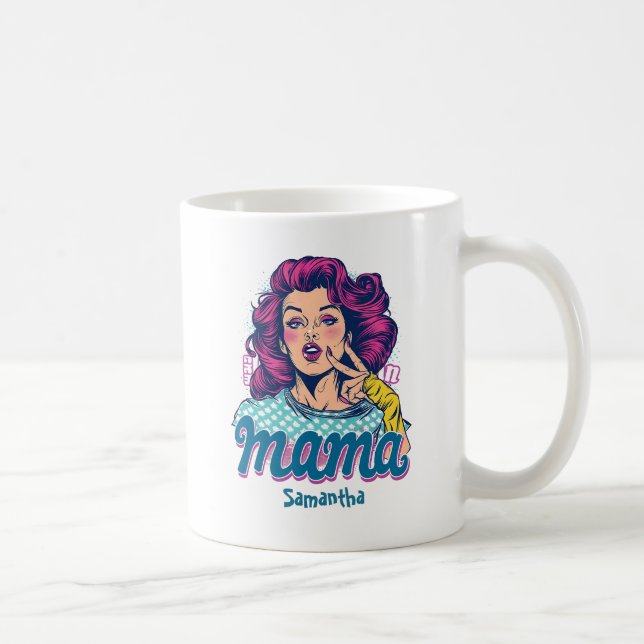 Personalized Retro  Mama Pop Art (11) Coffee Mug (Right)