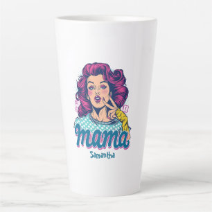 Personalized Retro Mama Pop Art (11) Latte Mug