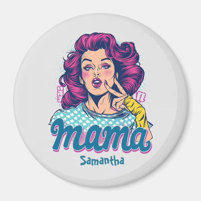Personalized Retro  Mama Pop Art (11) Magnet (Front)