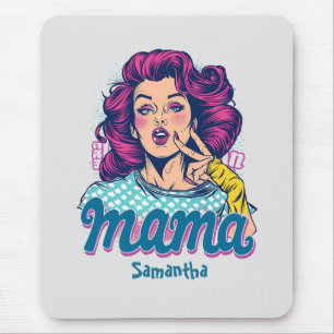Personalized Retro  Mama Pop Art (11) Mouse Pad