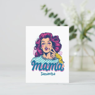 Personalized Retro Mama Pop Art (11) Postcard