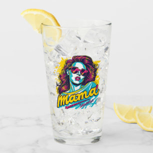 Personalized Retro Mama Pop Art (12) Glass