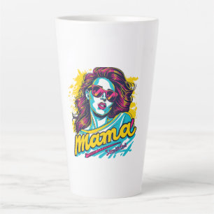 Personalized Retro  Mama Pop Art (12) Latte Mug