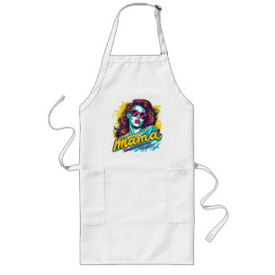 Personalized Retro  Mama Pop Art (12) Long Apron
