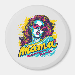 Personalized Retro  Mama Pop Art (12) Magnet