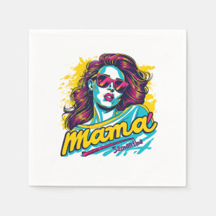 Personalized Retro  Mama Pop Art (12) Napkin