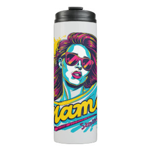 Personalized Retro  Mama Pop Art (12) Thermal Tumbler