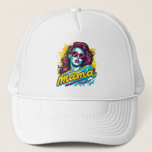 Personalized Retro  Mama Pop Art (12) Trucker Hat