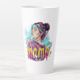 Personalized Retro Mama Pop Art (13) Latte Mug