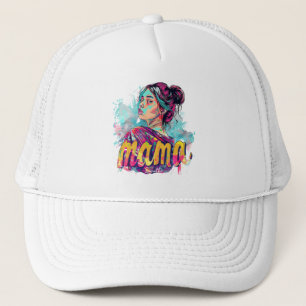 Personalized Retro  Mama Pop Art (13) Trucker Hat